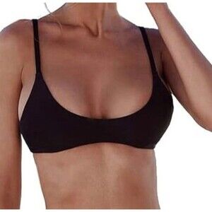 SherryDC Black Scoop Neck Bikini Top Size S New With Tag